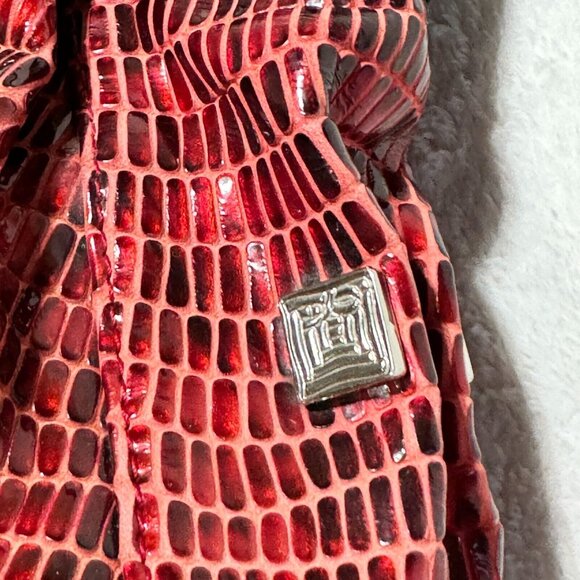 Roberta Di Camerino Italy Shoulder Handbag Shiny Red w/ Metal Handles RARE - Picture 9 of 16